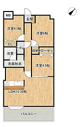 藤和ハイタウン美の里 3LDKの間取図画像