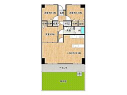 木太17マンション 3LDKの間取図画像