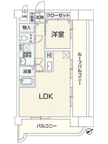 【リフォーム後予定間取り図】角部屋1LDKの間取りです。