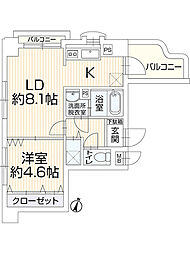 ステイツ天神東 1LDKの間取図画像