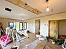 リビング/ダイニング：【リフォーム中10/5撮影】16.5帖リビングの写真です。新しくフロアタイルを張りを行います。