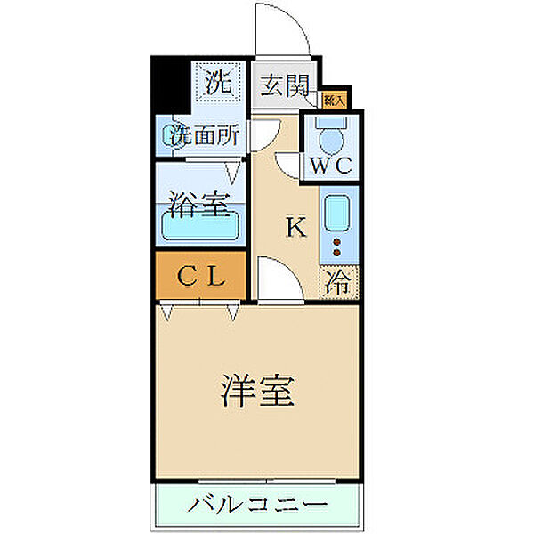 アンプルールフェールリアン・ケー・エム ｜千葉県浦安市当代島2丁目(賃貸マンション1K・3階・25.55㎡)の写真 その2