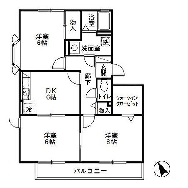 メゾン・ド・サンセール八番館 ｜千葉県市川市下新宿(賃貸アパート3DK・2階・56.00㎡)の写真 その2