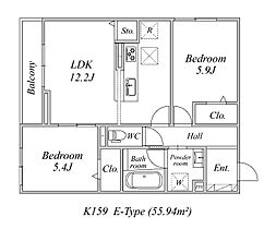 LANDS(K-159)  ｜ 千葉県市川市行徳駅前3丁目13-10（賃貸マンション2LDK・3階・55.94㎡） その2