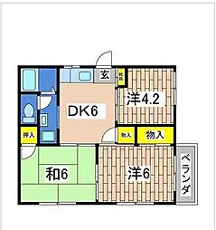 Y.Kハイム 3DKの間取図画像