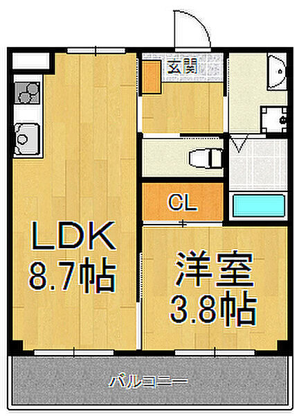 兵庫県宝塚市中筋2丁目(賃貸マンション1LDK・1階・29.44㎡)の写真 その2