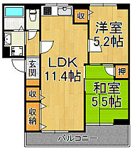 兵庫県宝塚市山本西3丁目（賃貸マンション2LDK・3階・52.55㎡） その2