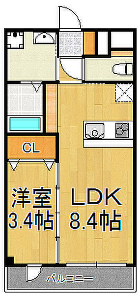 兵庫県宝塚市中筋5丁目(賃貸マンション1LDK・4階・29.88㎡)の写真 その2