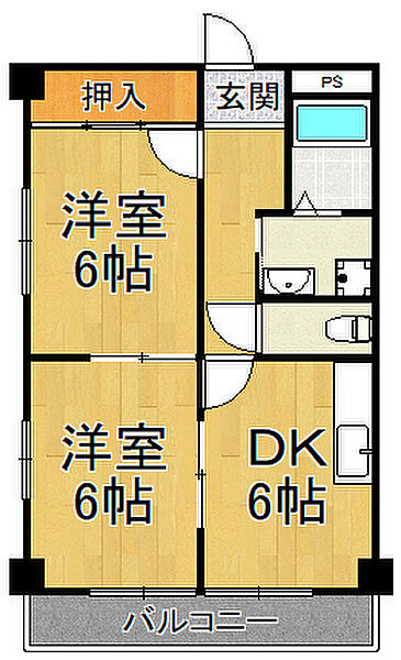 アーバンクリーク ｜兵庫県尼崎市浜田町3丁目(賃貸マンション2DK・2階・42.93㎡)の写真 その1