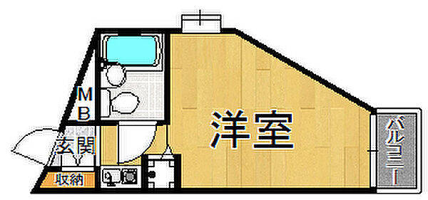 兵庫県西宮市羽衣町(賃貸マンション1R・4階・16.27㎡)の写真 その2