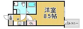 S-FORT西宮  ｜ 兵庫県西宮市戸田町（賃貸マンション1K・2階・24.54㎡） その2