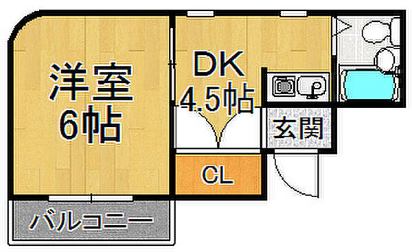 立花スプリングス ｜兵庫県尼崎市立花町3丁目(賃貸マンション1DK・4階・23.33㎡)の写真 その2