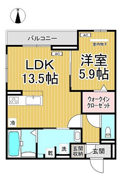 兵庫県尼崎市武庫之荘本町3丁目(賃貸アパート1LDK・2階・49.32㎡)の写真 その2