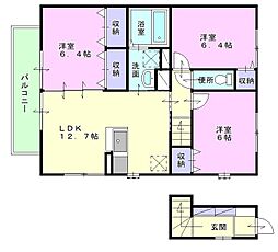 フィカーサ白楽町 2階3LDKの間取り
