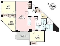 武蔵野グリーンタウンF棟 3SLDKの間取図画像