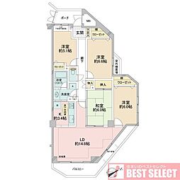 フェアロージュ荻窪 4LDKの間取図画像