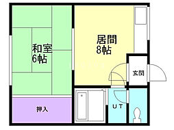クレール神A 1LDKの間取図画像