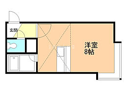 ツインコートB ワンルームの間取図画像