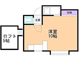 シティーシャトー ワンルームの間取図画像