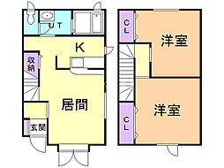 チェリーハイツIII 1階2LDKの間取り