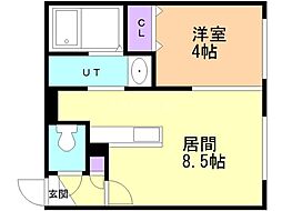 札幌市営南北線 麻生駅 徒歩1分の賃貸マンション 5階1LDKの間取り