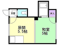 ビアンカマンション2 1DKの間取図画像