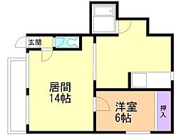 サンコート桜 1LDKの間取図画像