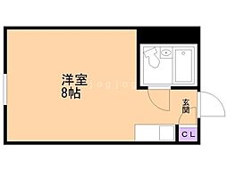 シャンボール札幌 10階ワンルームの間取り