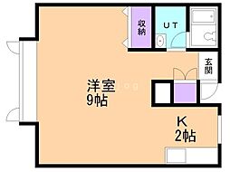 コートインディゴ 1Kの間取図画像