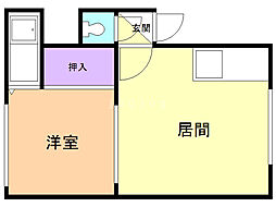ハイツ岩城 1DKの間取図画像
