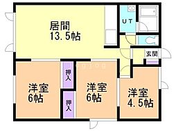 第2マルココーポ 3LDKの間取図画像