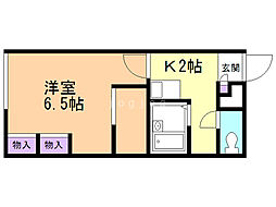 レオパレスコメット 106 1階1Kの間取り