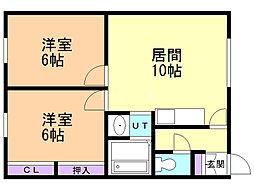 ニューハイツA 2LDKの間取図画像