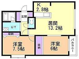 間取図画像 2LDK