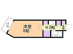 ペルセウス麻生 1Kの間取図画像