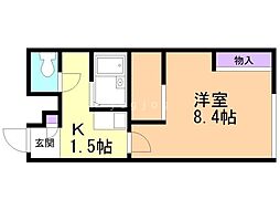 レオパレスエスポワール 1Kの間取図画像