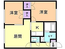 ガーデンハイツ5・2 2LDKの間取図画像