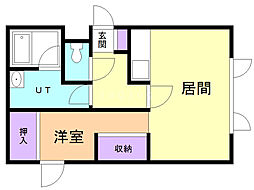 リベラルハイムN316 1DKの間取図画像