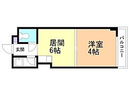 サンコート麻生 1DKの間取図画像
