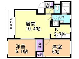 ラミージュ麻生 2LDKの間取図画像