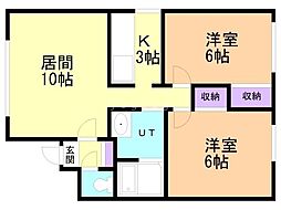 ルミナス41 2LDKの間取図画像