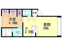 ソシアルトミイNo.67 1LDKの間取図画像