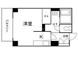 デュオヴェール 1Kの間取図画像