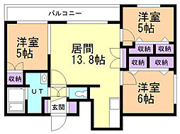 ラトリューゼ 3LDKの間取図画像