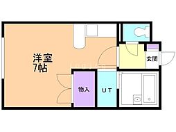 ノースファインN21 ワンルームの間取図画像