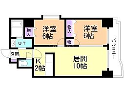 さくらハイツ2 2LDKの間取図画像