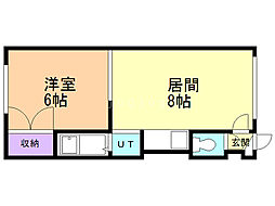 エンゼル麻生 1LDKの間取図画像