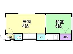 エンゼル麻生 1LDKの間取図画像