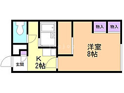 レオパレス拓北公園前 1Kの間取図画像
