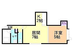 ウィッシュ 1LDKの間取図画像